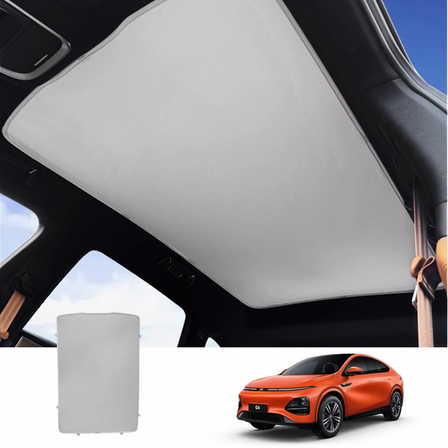 XPENG G6 2024+ Sunshade Sunroof Cover Black/White Easy Installation