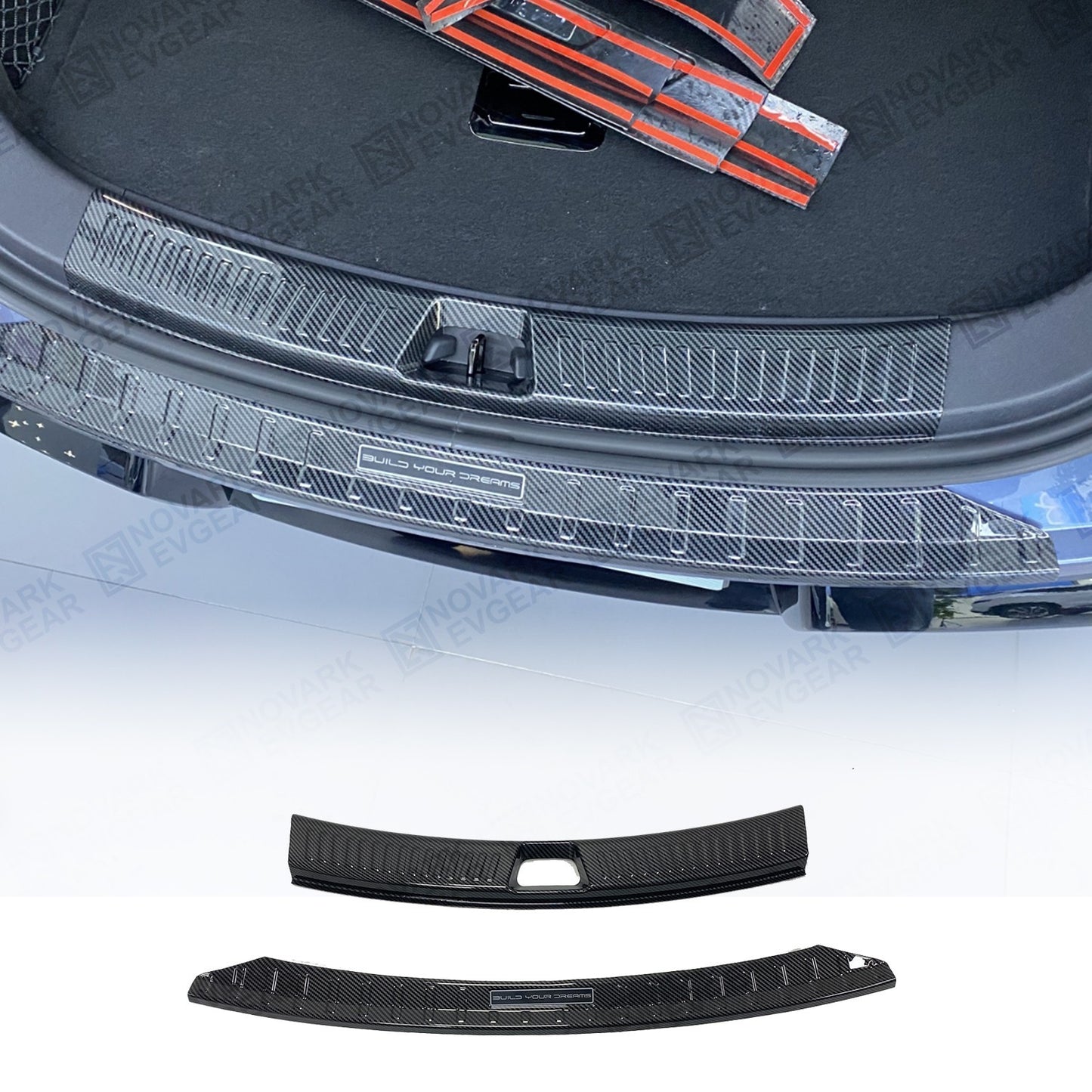 BYD Sealion 7 Boot Sill Protector Rear Trunk Scuff Plates Carbon Fiber Texture
