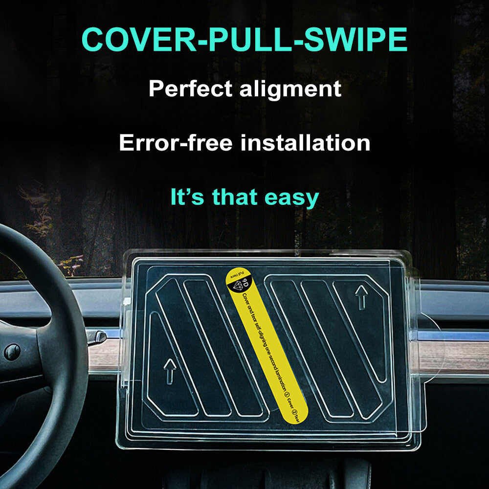 Tesla Model Y Juniper 2025+ Screen Protector Tray Matte/Clear Front/Rear Combo
