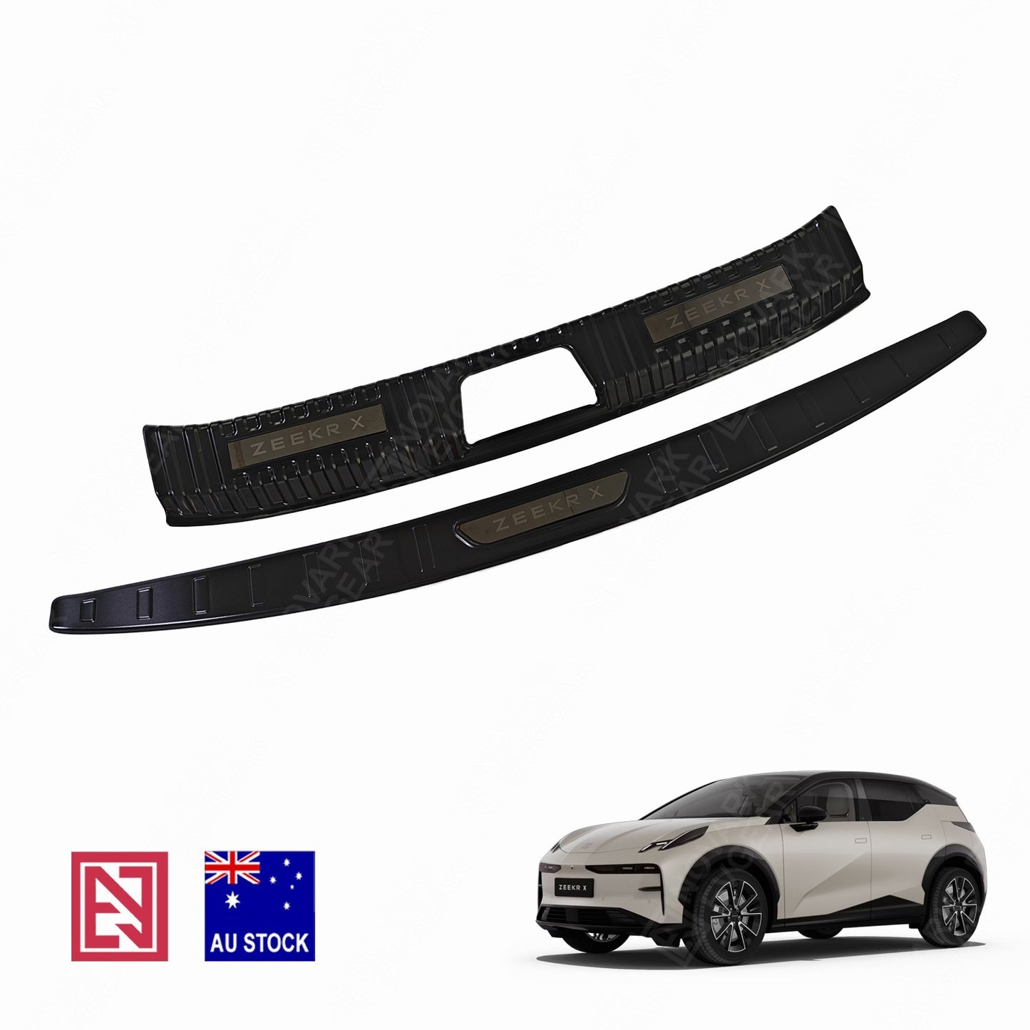 Zeekr X 24-26 Premium Boot Sill Stainless Steel Cover Trunk Sill Guard 2P Combo