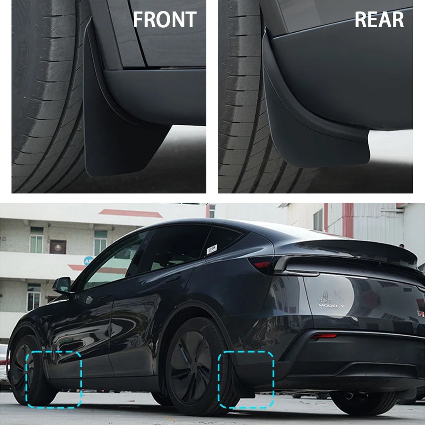 Tesla Model Y Juniper 25+ Mud Flaps Splash Guards Mudguard Fender TPE