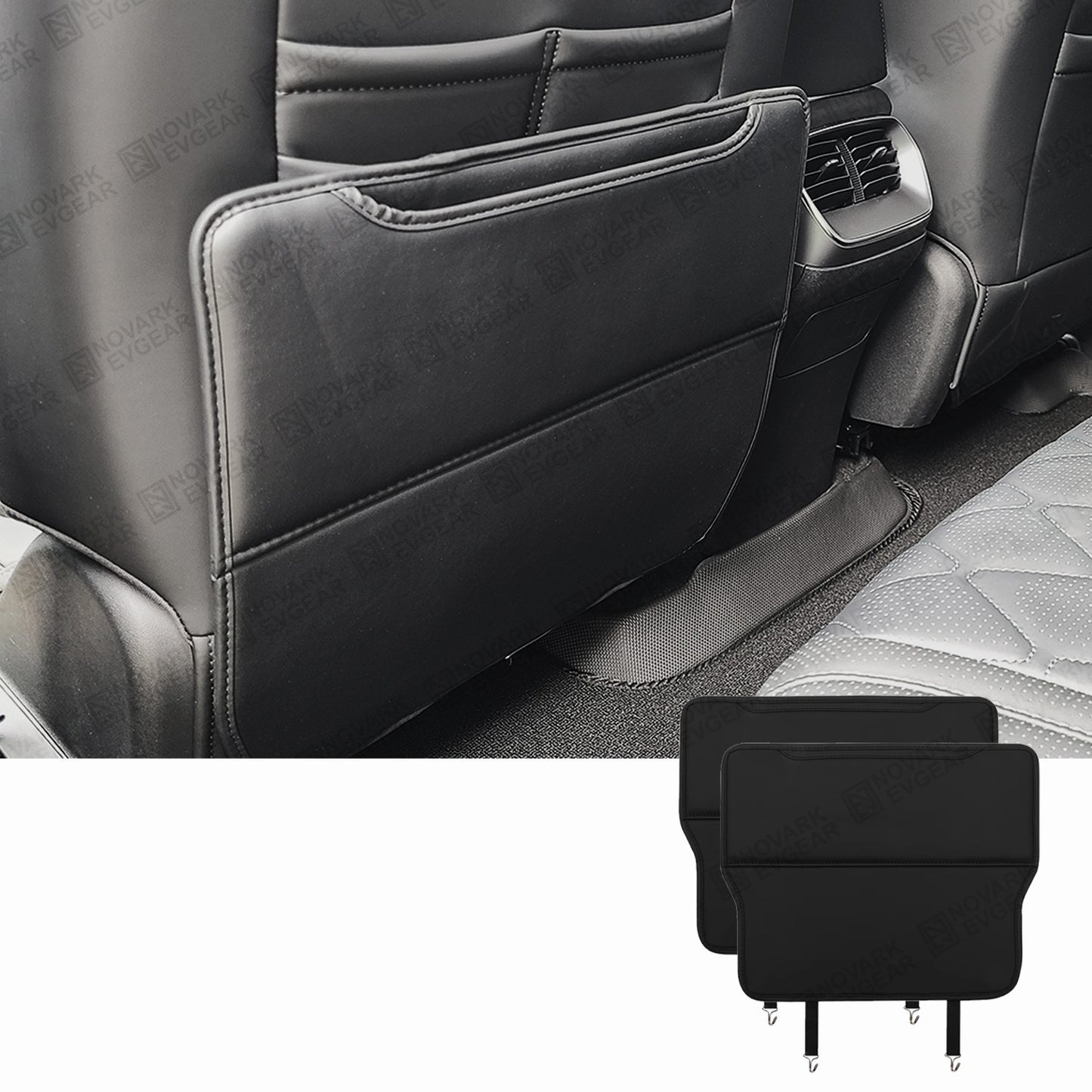 Car Seat Anti-Kick Mats for BYD Sealion 7 Seal Shark 6 Atto 3 Dolphin PU Leather