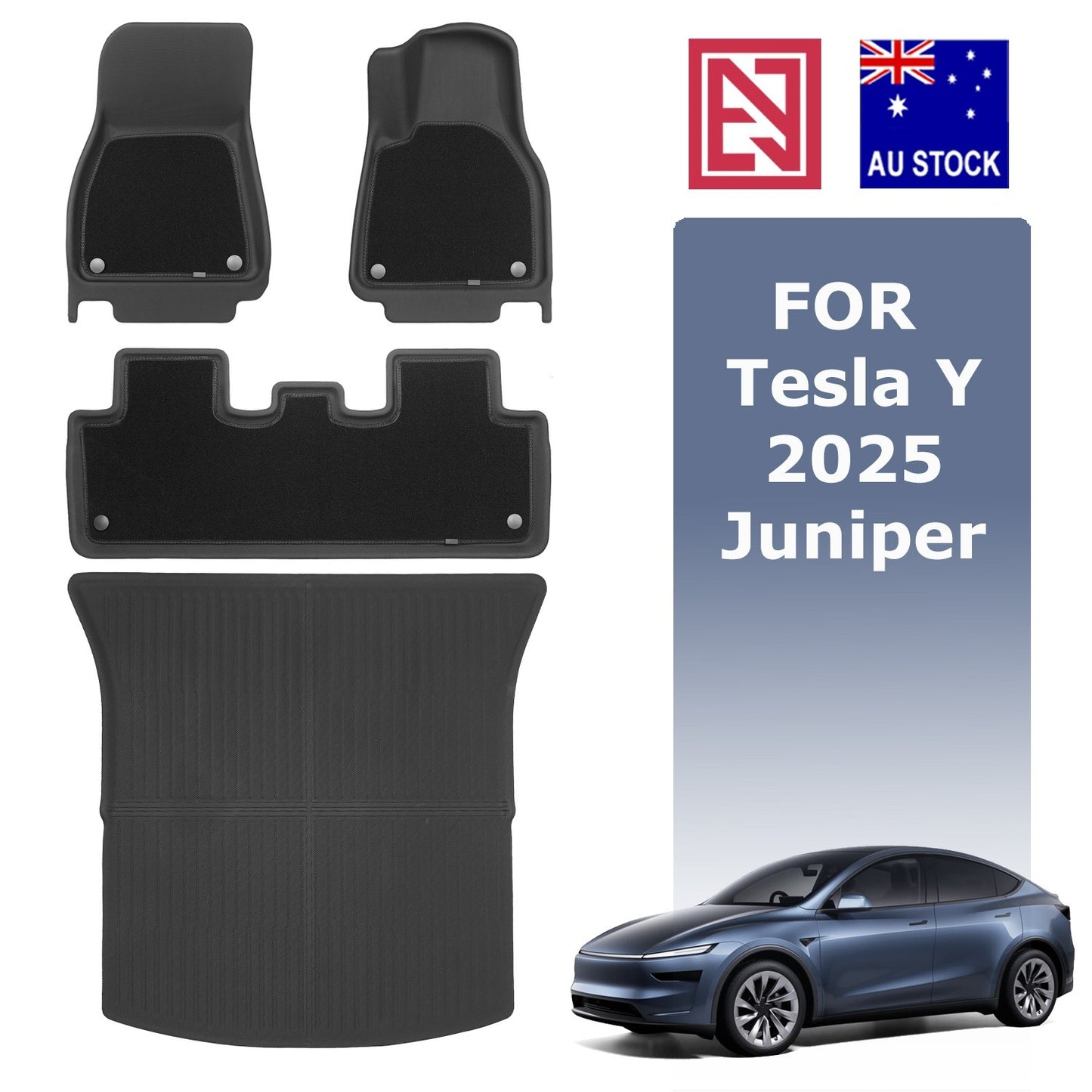 Tesla Model Y Juniper 2025+ XPE Floor Mats Boot Liner Frunk Cargo Trunk Mat