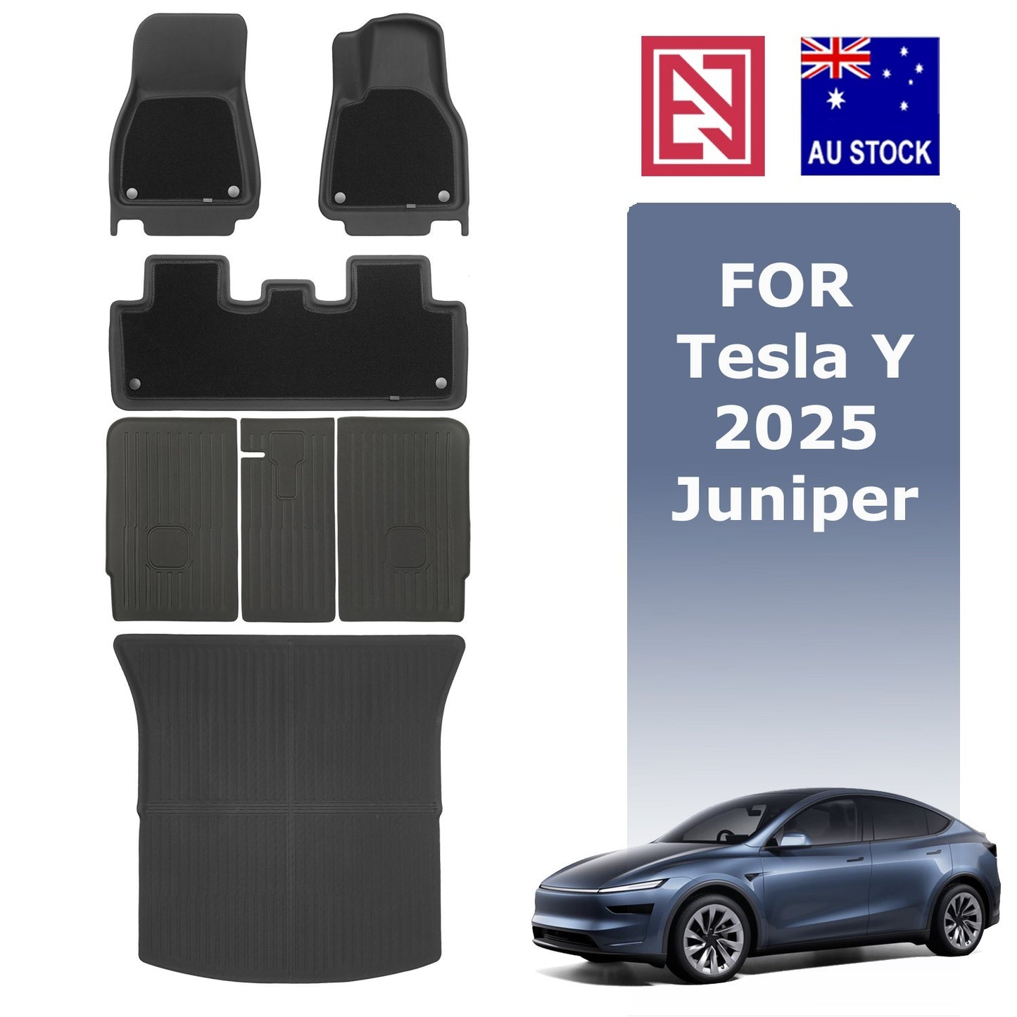 Tesla Model Y Juniper 2025+ XPE Floor Mats Boot Liner Frunk Cargo Trunk Mat