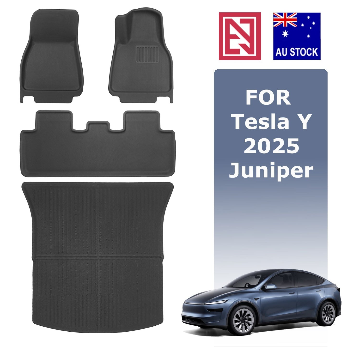 Tesla Model Y Juniper 2025+ XPE Floor Mats Boot Liner Frunk Cargo Trunk Mat