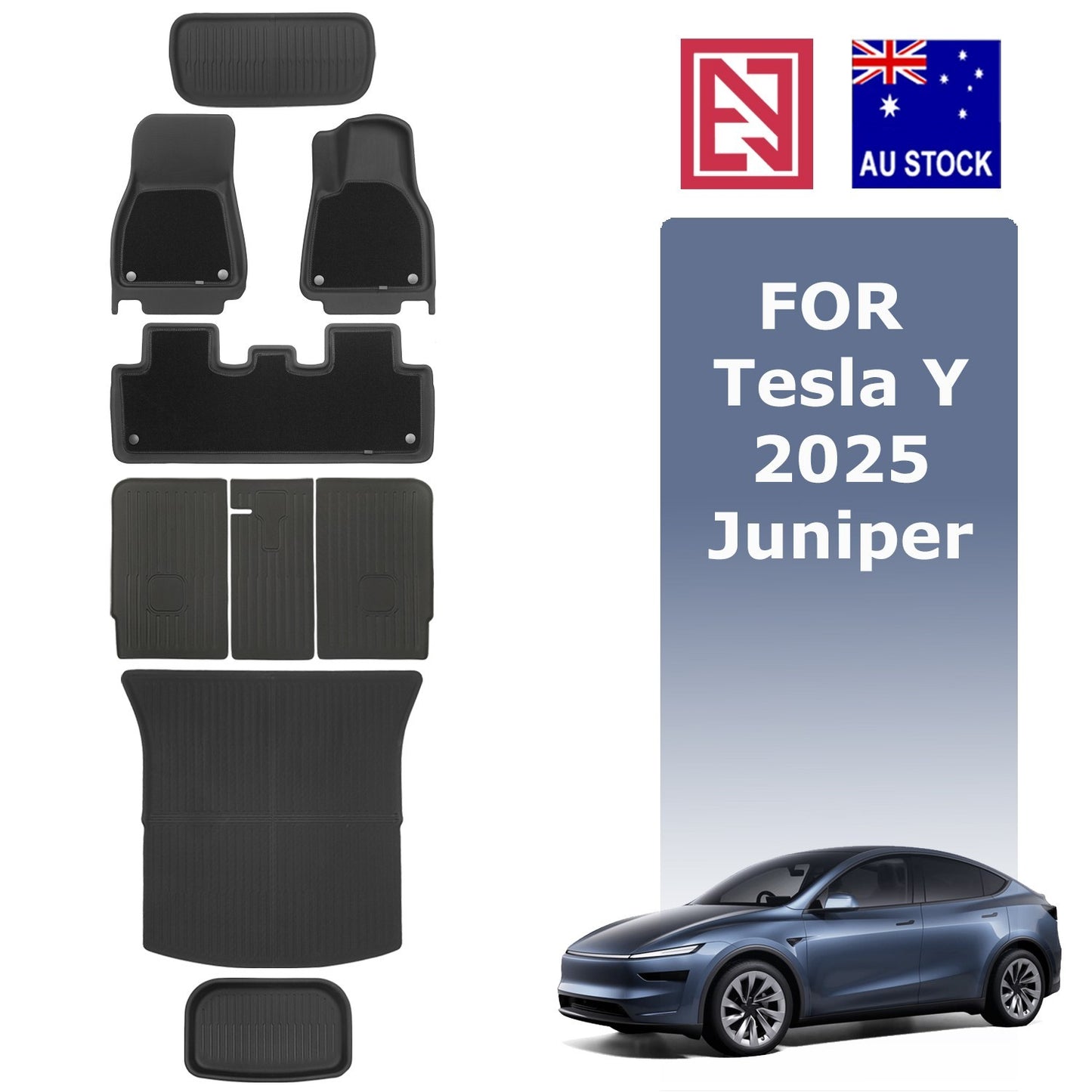 Tesla Model Y Juniper 2025+ XPE Floor Mats Boot Liner Frunk Cargo Trunk Mat