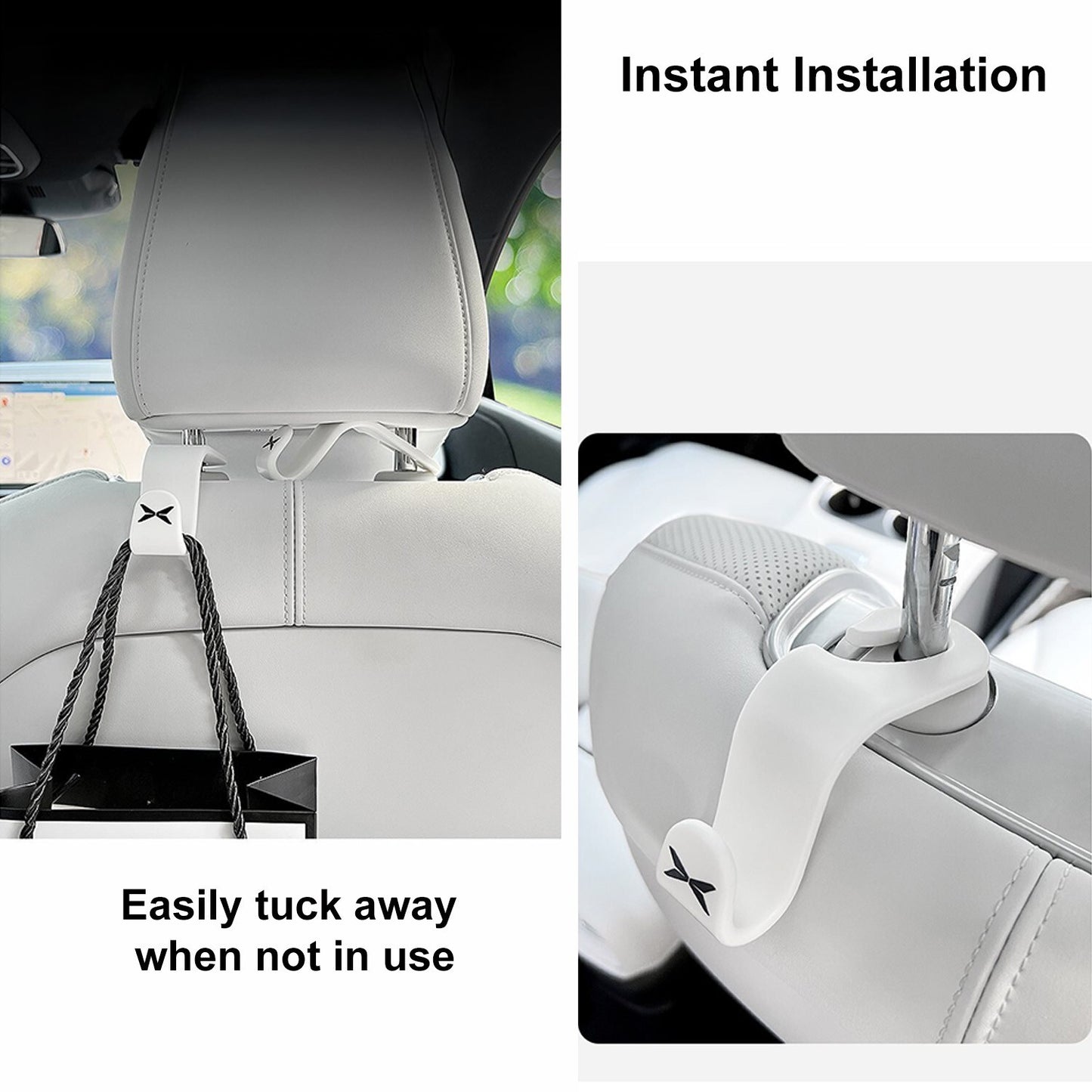 Xpeng G6 Seat Hooks 2-piece set Black/White Xpeng G6 Hanger Accessories
