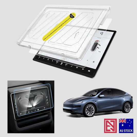 Tesla Model Y Juniper 2025+ Screen Protector Tray Matte/Clear Front/Rear Combo