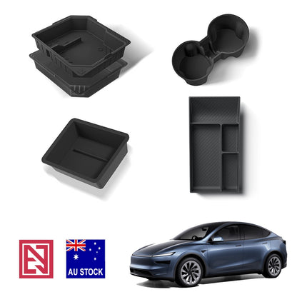 Tesla Model Y 2025 Juniper Center Console Armrest Organiser Trays Cup Holder