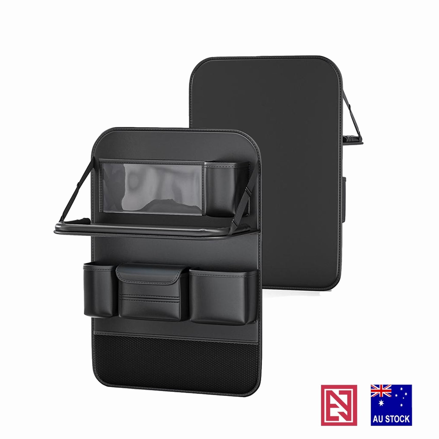 Leather Car Backseat Organizer with Foldable Table Tray 1pc/2pc