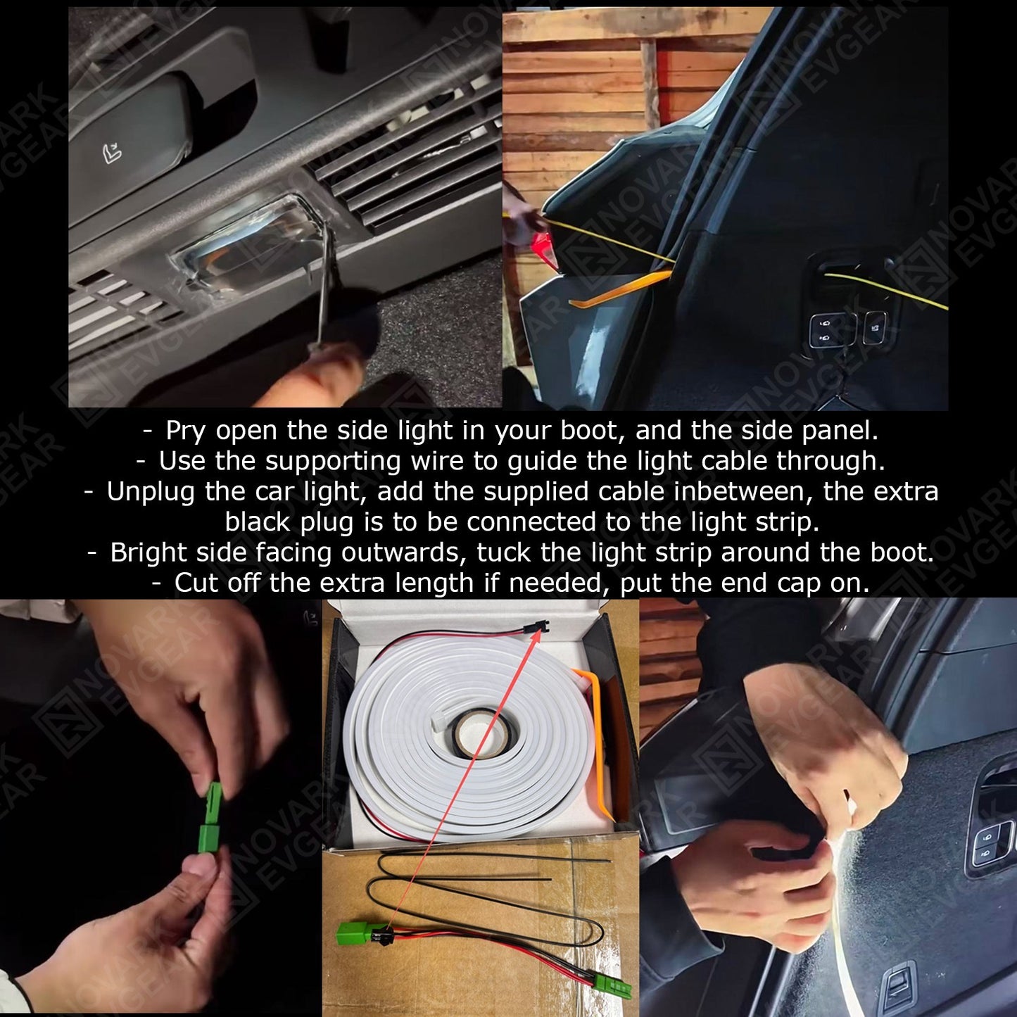 LED Car Boot Light Strip Dynamic Running Opening Sequence SUV Trunk Lamp