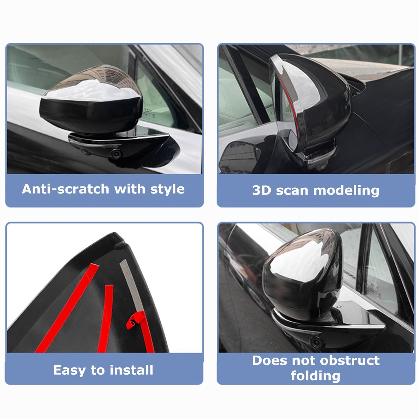 Zeekr 7X Side Mirror Protector Rear View Mirror Cover Black/Carbon Fiber Texture