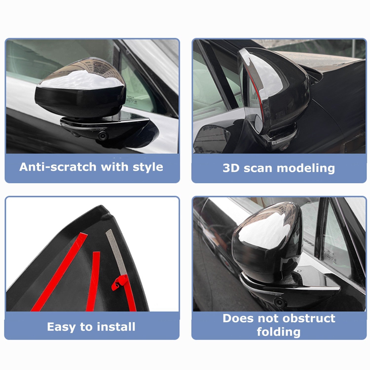 Zeekr 7X Side Mirror Protector Rear View Mirror Cover Black/Carbon Fiber Texture