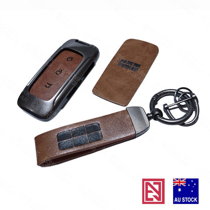 Geely EX5 Starray Key Fob Card Holder Zinc Alloy Frame Leather Finish Key Chains