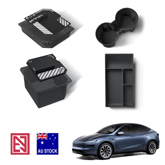 Tesla Model Y 2025 Juniper Center Console Armrest Organiser Trays Cup Holder