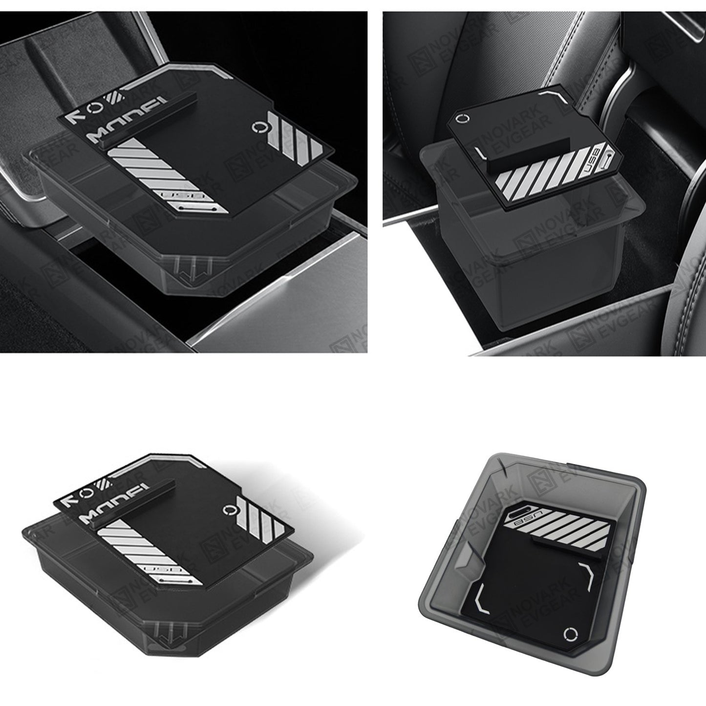 Tesla Model Y 2025 Juniper Center Console Armrest Organiser Trays Cup Holder