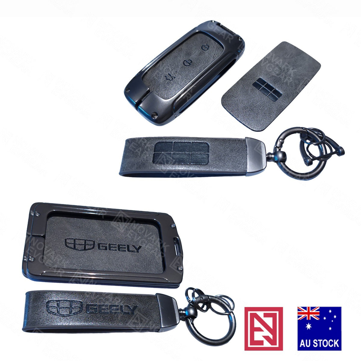 Geely EX5 Starray Key Fob Card Holder Zinc Alloy Frame Leather Finish Key Chains