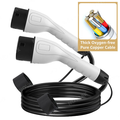 Type 2 to Type 2 EV Charging Cable 22kW/7kW, 5M/7M/10M, 32A 1/3Phase for all EV