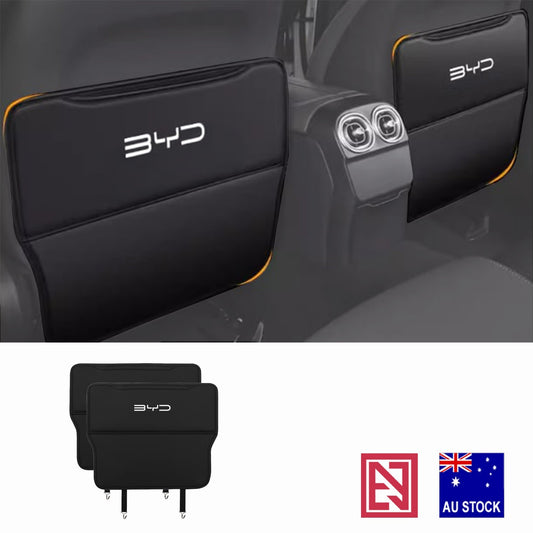 Car Seat Anti-Kick Mats for BYD Sealion 7 Seal Shark 6 Atto 3 Dolphin PU Leather