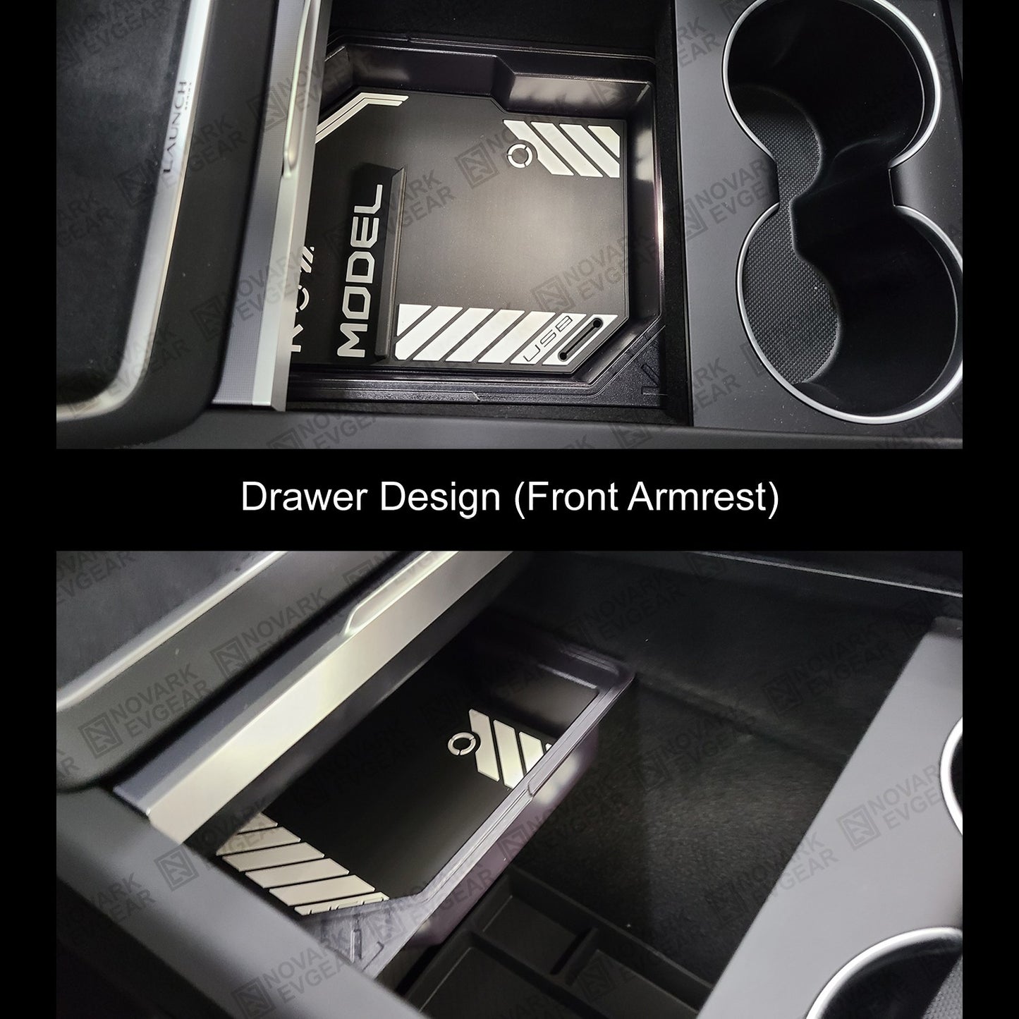 Tesla Model Y 2025 Juniper Center Console Armrest Organiser Trays Cup Holder