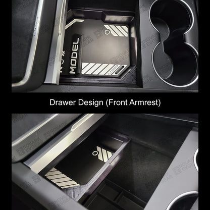 Tesla Model Y 2025 Juniper Center Console Armrest Organiser Trays Cup Holder