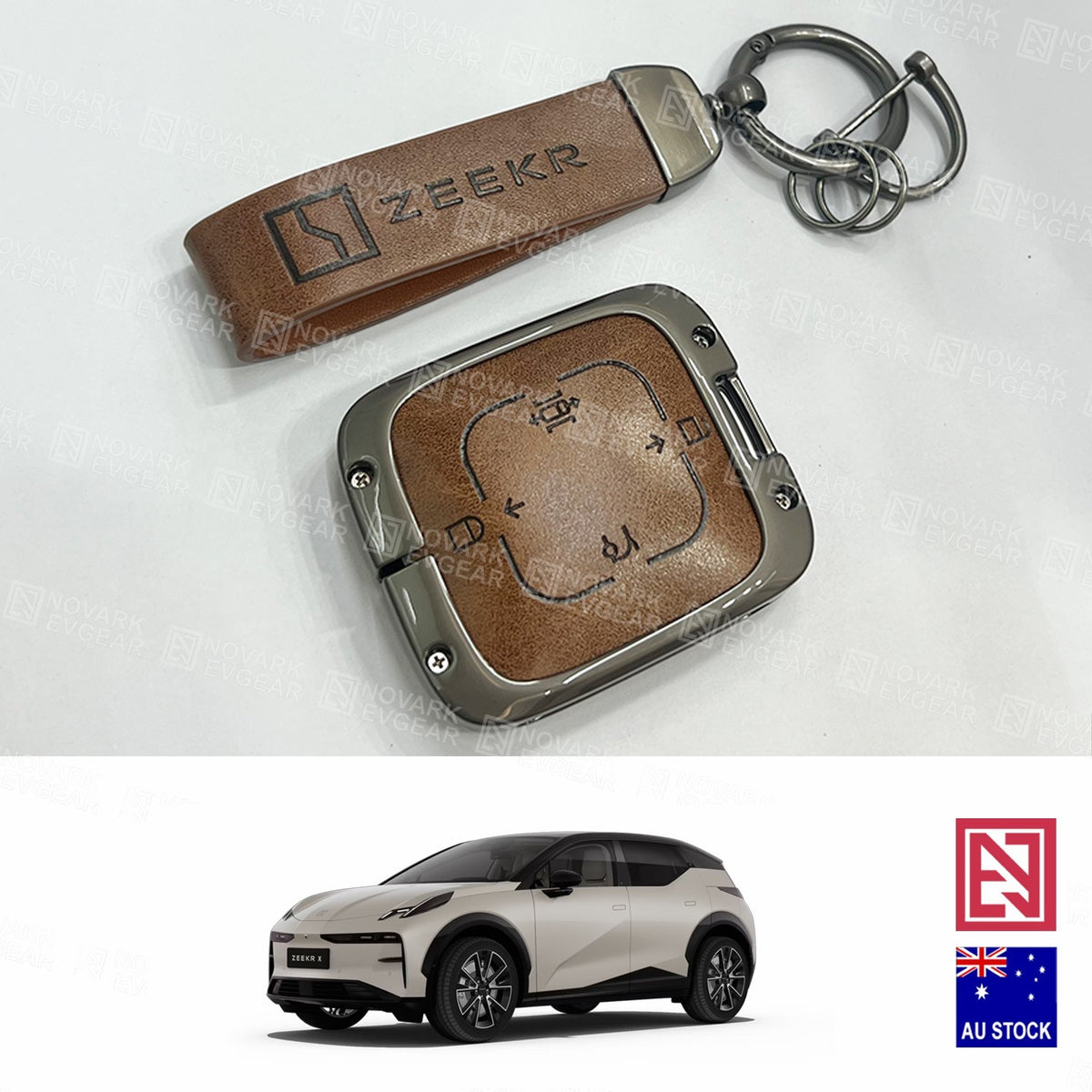 Zeekr X 2026 Facelifted Key Fob /Card Holder Zinc Alloy Frame Leather Finish