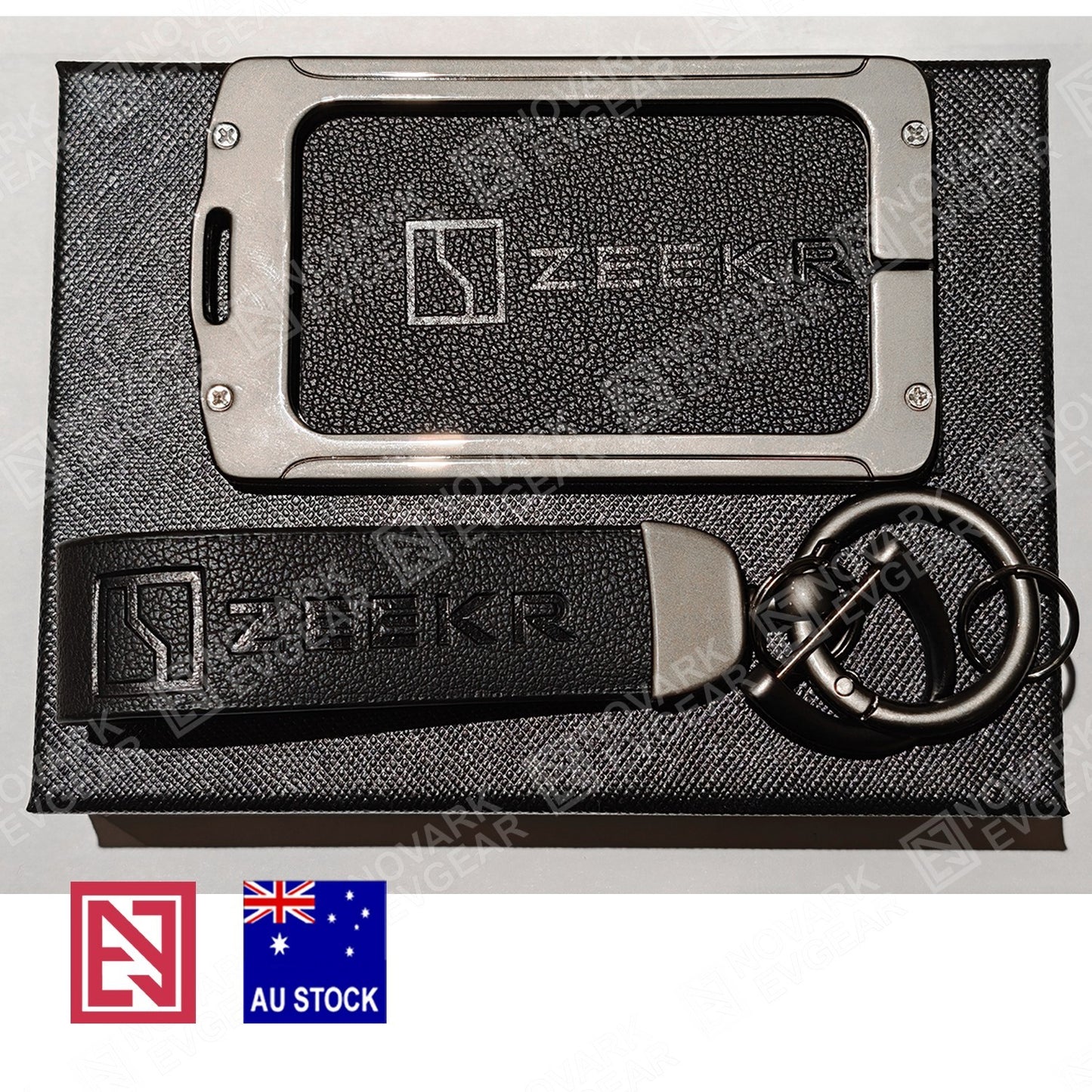 Zeekr 7X X 009 Key Fob Card Holder Zinc Alloy Frame Leather Finish Key Chains