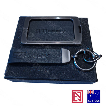 Geely EX5 Starray Key Fob Card Holder Zinc Alloy Frame Leather Finish Key Chains