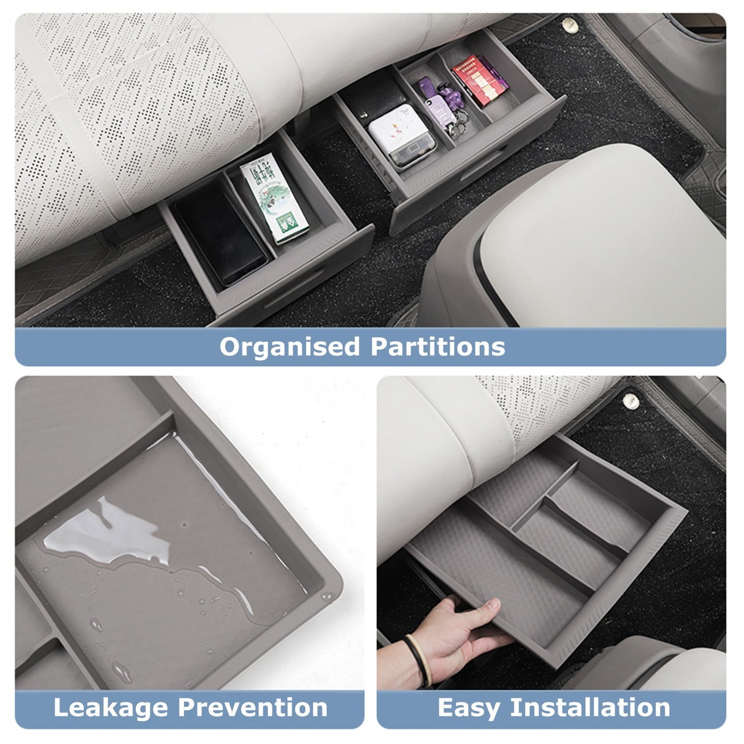 Zeekr 7X Rear Seat Lower Storage Tray Organiser Under the Seat Drawers Protector