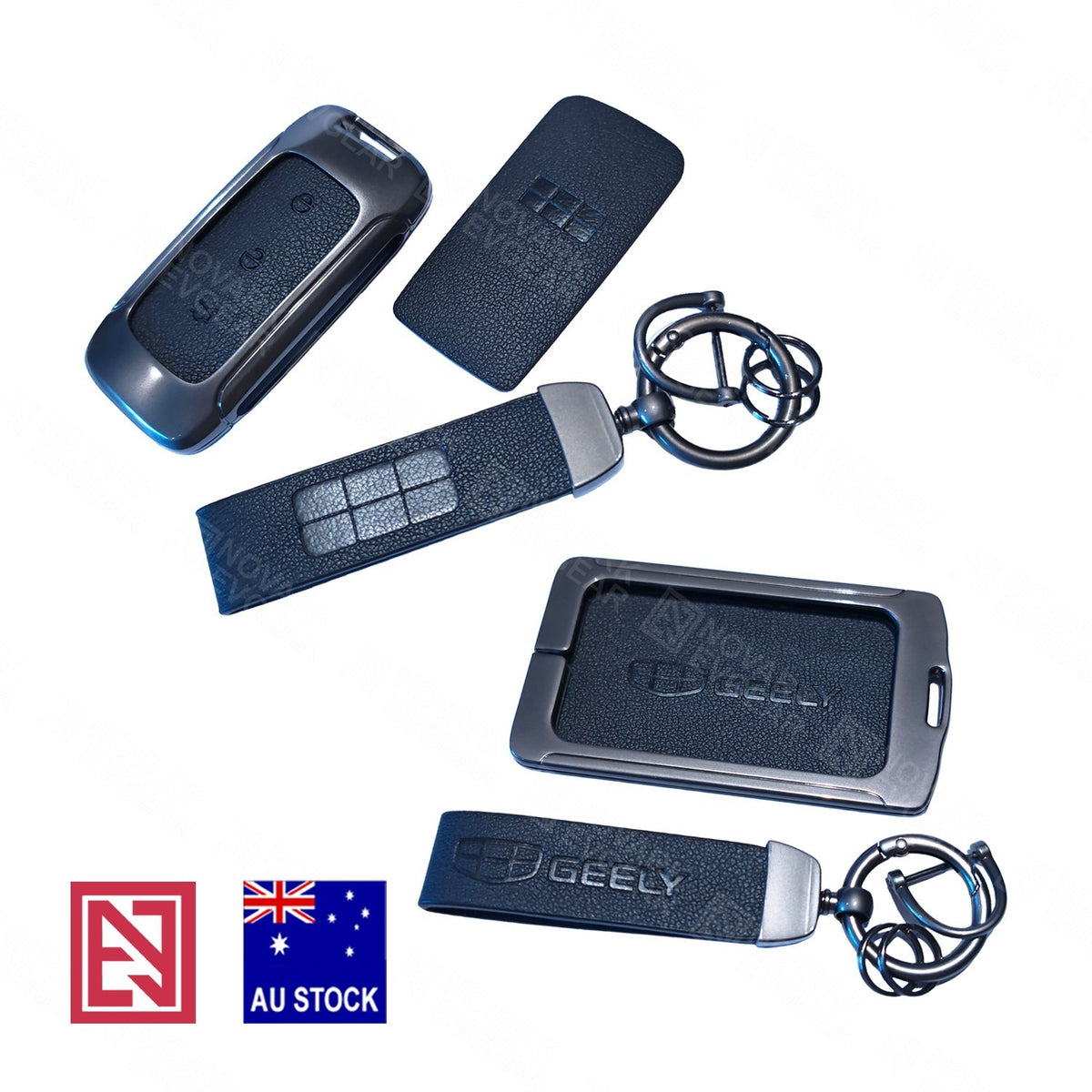 Geely EX5 Starray Key Fob Card Holder Zinc Alloy Frame Leather Finish Key Chains