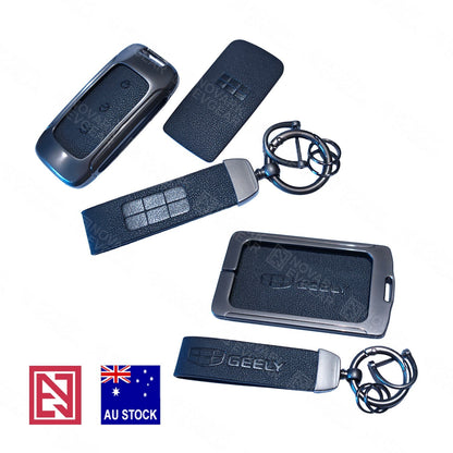Geely EX5 Starray Key Fob Card Holder Zinc Alloy Frame Leather Finish Key Chains