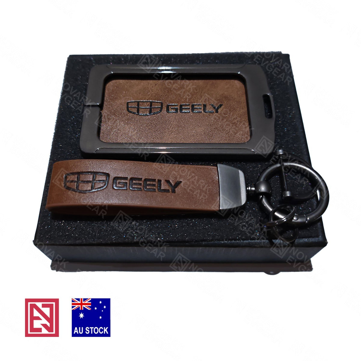Geely EX5 Starray Key Fob Card Holder Zinc Alloy Frame Leather Finish Key Chains