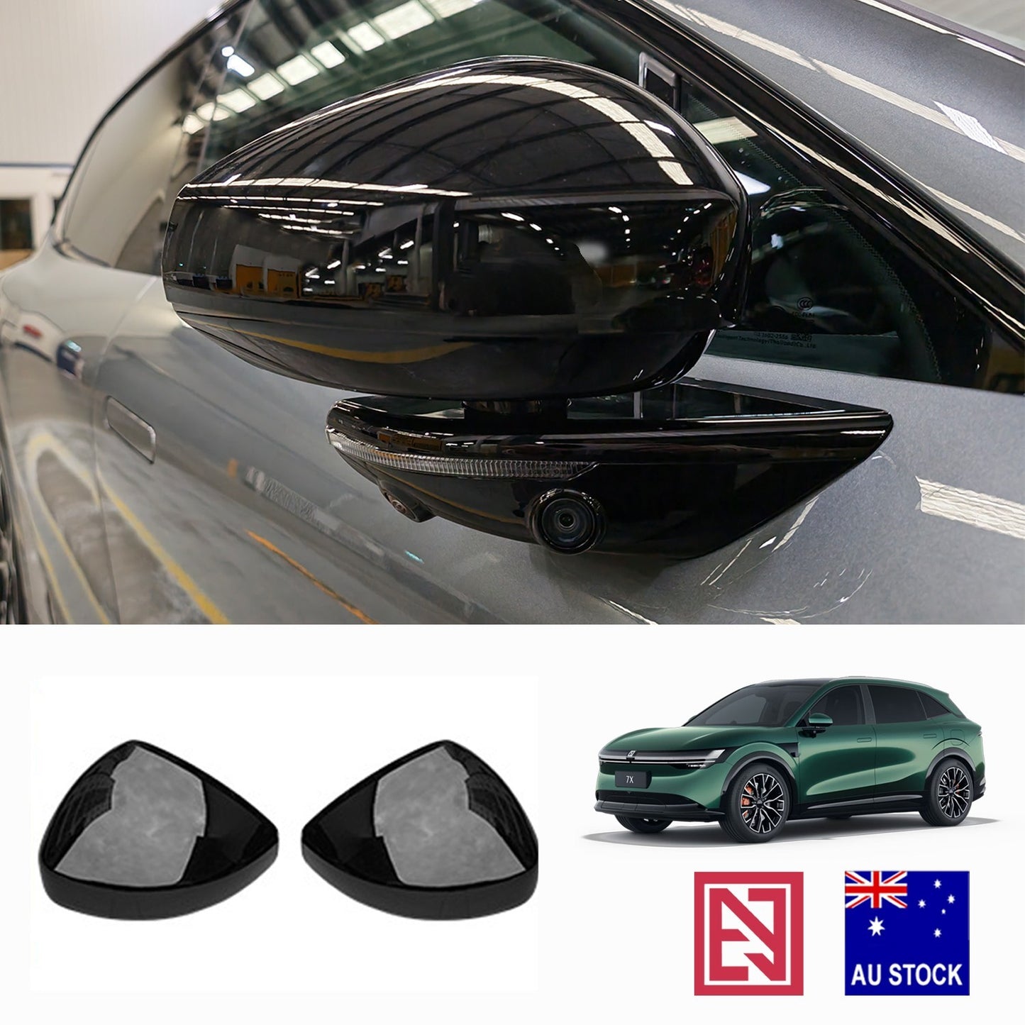 Zeekr 7X Side Mirror Protector Rear View Mirror Cover Black/Carbon Fiber Texture