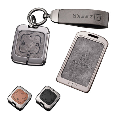Zeekr 7X X 009 Key Fob Card Holder Zinc Alloy Frame Leather Finish Key Chains
