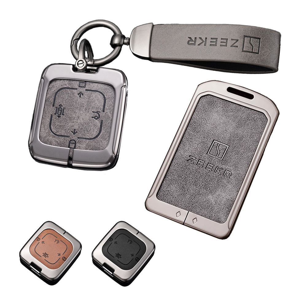 Zinc Color Key Zeekr 7X 009 X (pre-facelift) Key Fob Card Holder Zinc Alloy Frame Lea ...