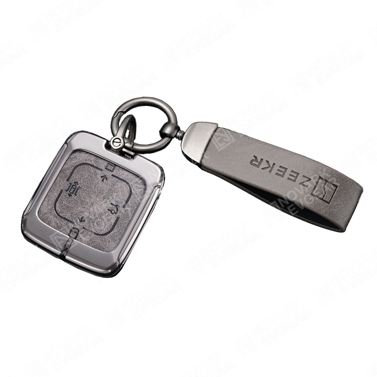 Zeekr 7X X 009 Key Fob Card Holder Zinc Alloy Frame Leather Finish Key Chains