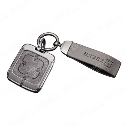 Zeekr 7X X 009 Key Fob Card Holder Zinc Alloy Frame Leather Finish Key Chains
