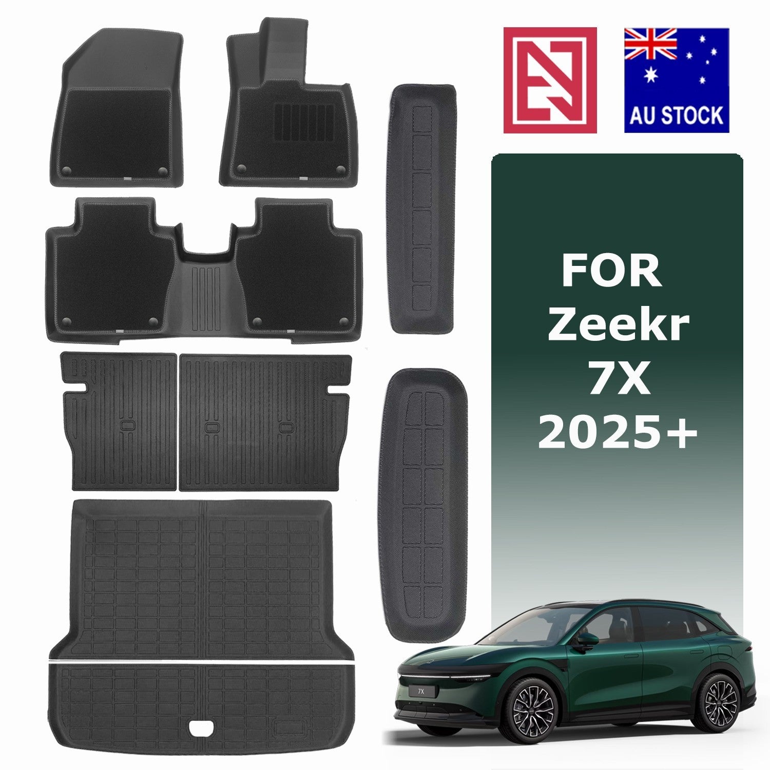Pre-order! Zeekr 7X 2025+ All-Weather Floor Mats with Carpet Overlay Boot Liner