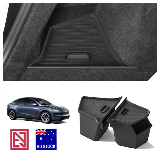 Tesla Model Y Juniper 2025+ Trunk Side Storage Bins Rear Boot Organizer Box