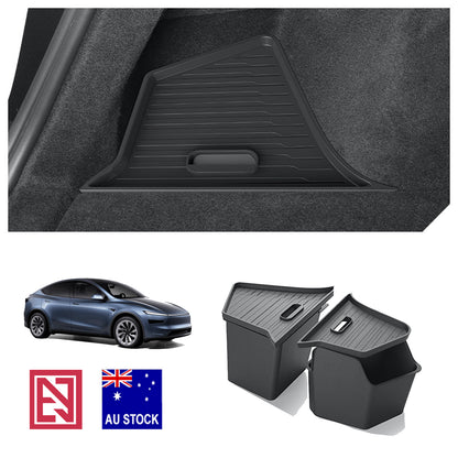 Tesla Model Y Juniper 2025+ Trunk Side Storage Bins Rear Boot Organizer Box